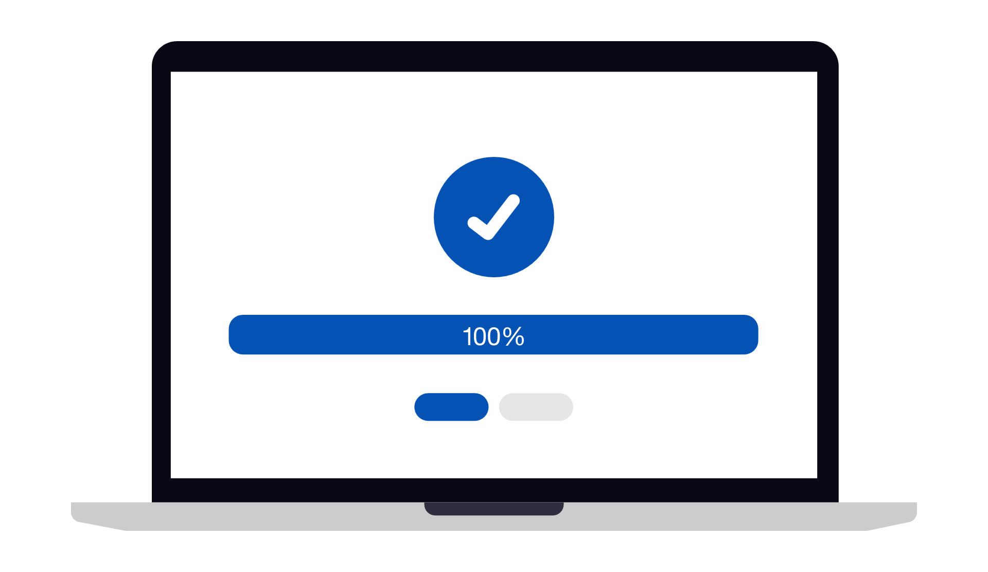 Progress bar indicating 100% completion.